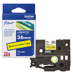 NASTRO BROTHER TZ-e661 36MMX8MT NERO/GIALLO