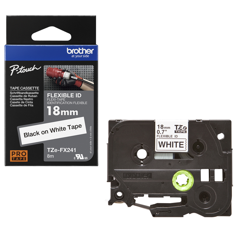 NASTRO LAM. FLESSIBILE TZE-FX241 18MMx8MT NERO/BIANCO