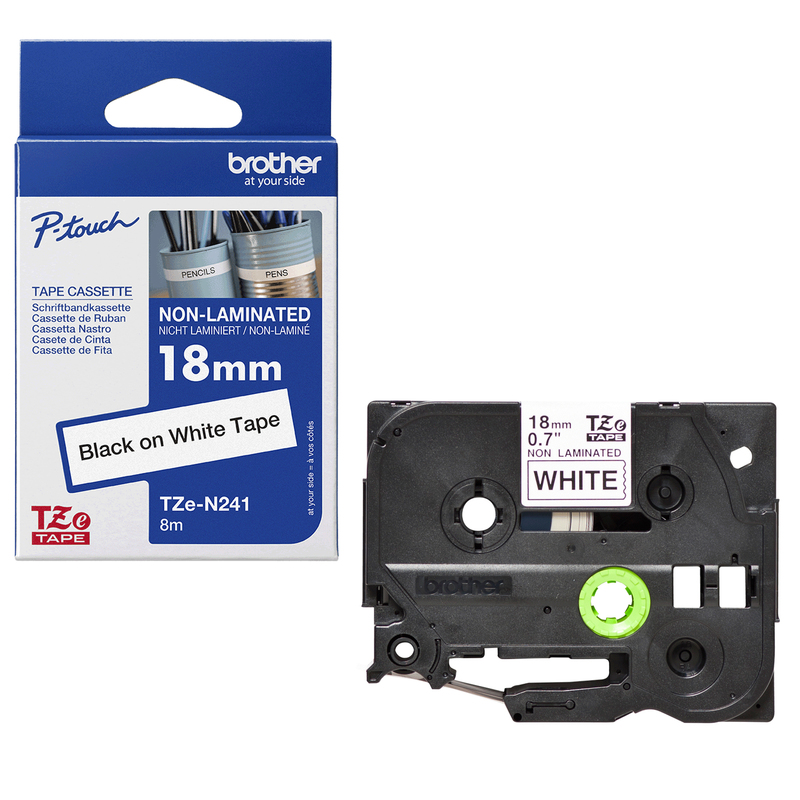 Brother Nastro TZEN241   da 18 mm (8 m) Nero/Bianco