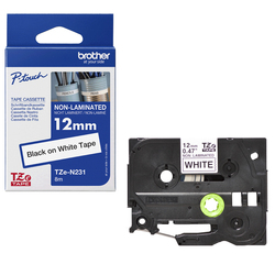 Brother Nastro in tessuto da 12 mm Nero su Bianco (4m)