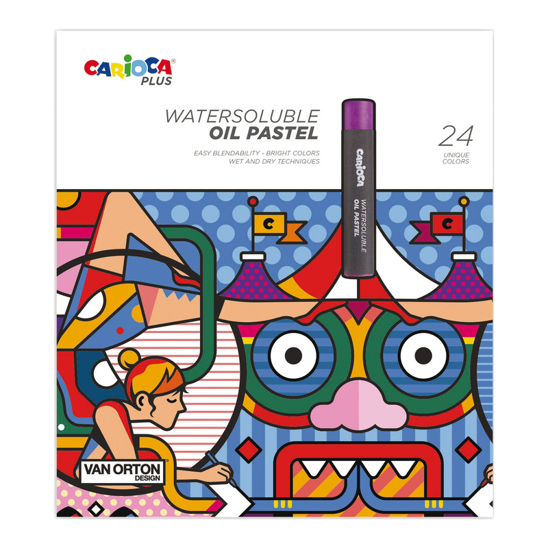 Astuccio 24 pastelli a olio colori assortiti Carioca Plus