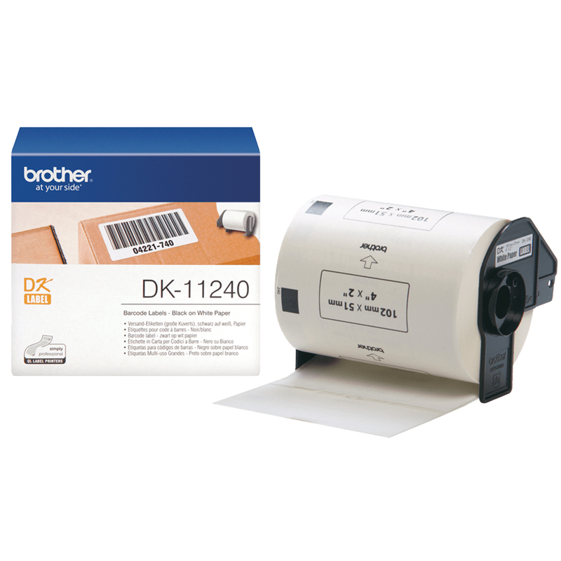 600 ETICHETTE ADESIVE IN CARTA NERO/BIANCO 102mm x 51mm