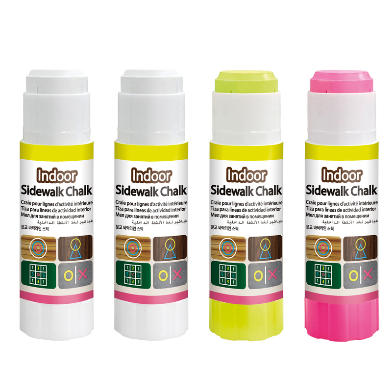 Astuccio 4 gessi da pavimento per interno colori assortiti CWR