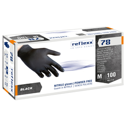 Conf 100 Guanti in nitrile R78 s/polvere tg M nero Reflexx