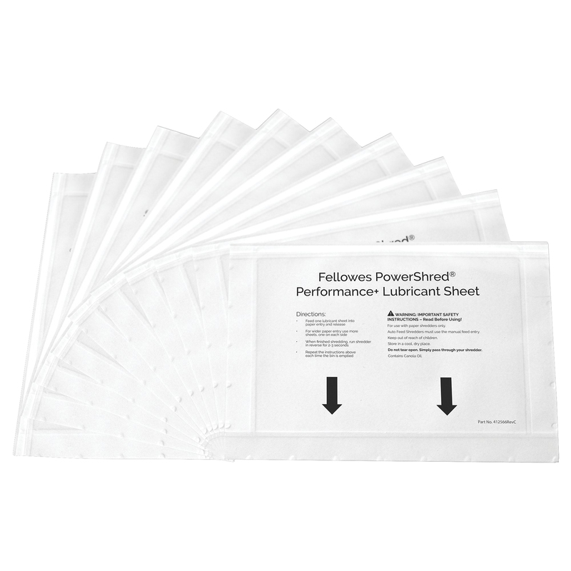 Confezione 10 Fogli lubrificanti Performance Fellowes