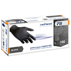 Conf 100 Guanti in nitrile R78 s/polvere tg L nero Reflexx