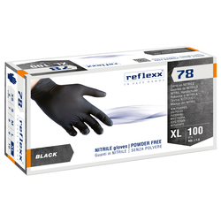 Conf 100 Guanti in nitrile R78 s/polvere tg XL nero Reflexx