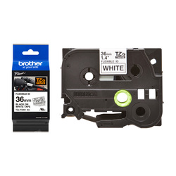 Nastro Brother Laminato flessibile da 36 mm (8 m) Nero/Bianco