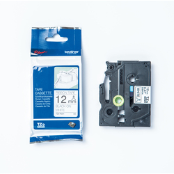 Brother Nastro in tessuto da 12 mm Nero su Bianco (4m)