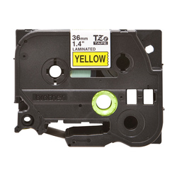 Brother nastro Laminato da 36mm Nero/Giallo (8m) adatto a etichettatura di cavi