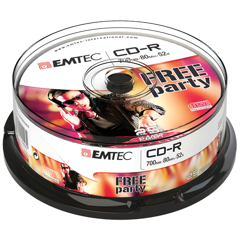 CD-R EMTEC 80MIN/700MB 52x SPINDLE (kit 10pz)