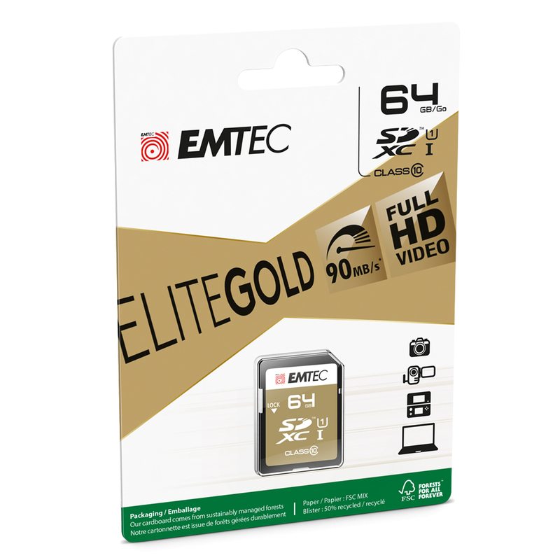 SDXC EMTEC 64GB CLASS 10 GOLD +