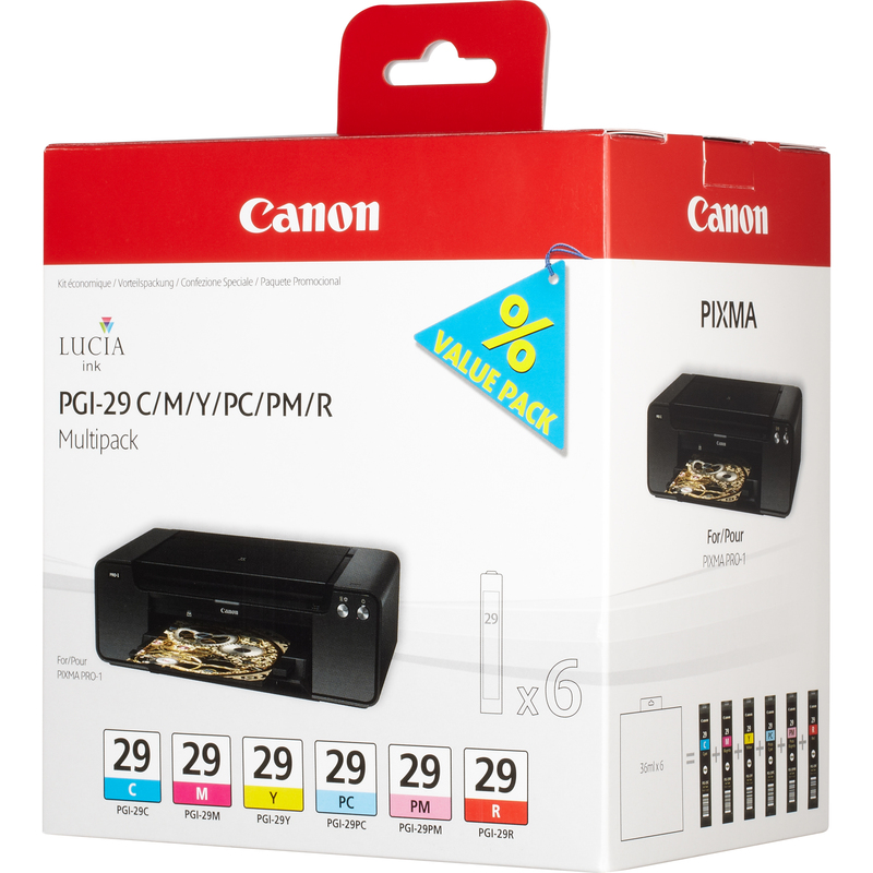 CANON INK PGI-29 MULTIPACK C/M/Y e CIANO/MAGENTA PHOTO, ROSSO