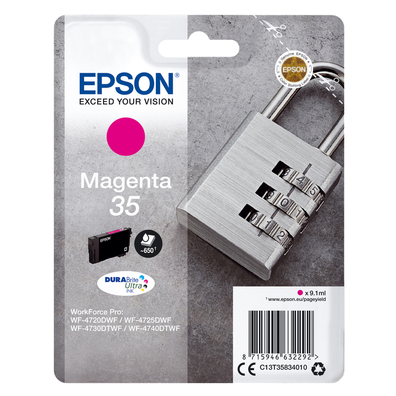 CARTUCCIA INCHIOSTRO MAGENTA SERIE 35 LUCCHETTO T3583