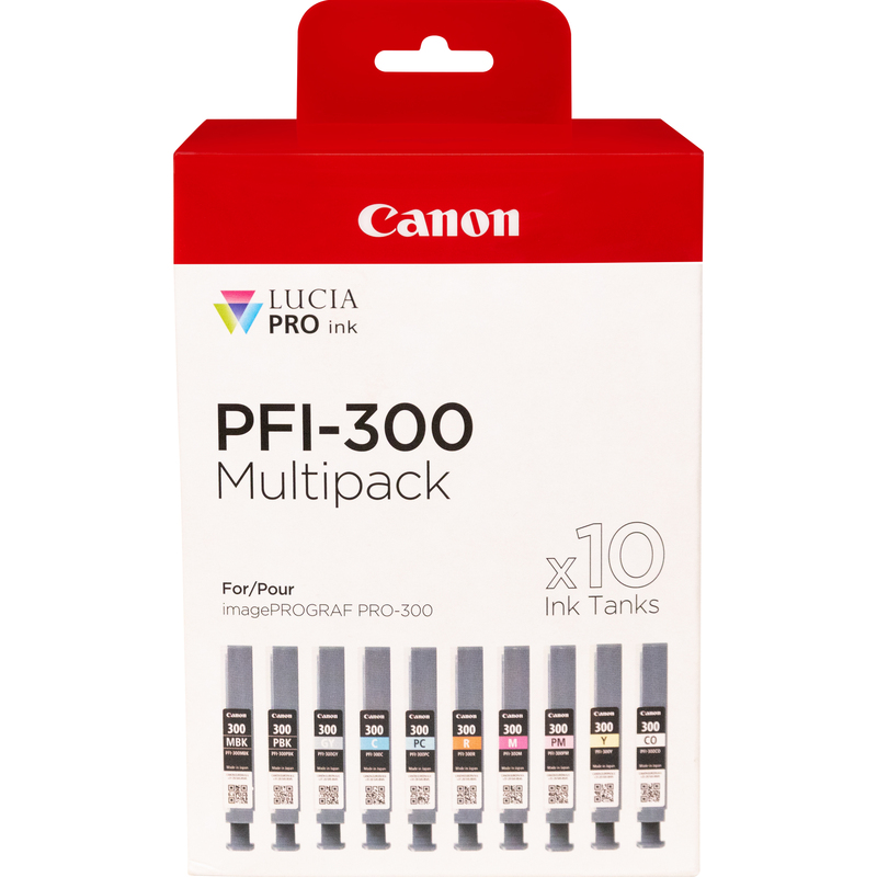 Canon Cartuccia PFI-300 Multipack MBK/PBK/C/M/Y/PC/PM/R/GY/CO