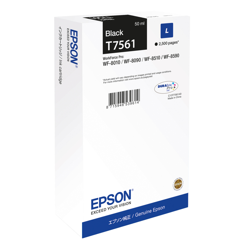 TANICA INCHIOSTRO A PIGMENTI NERO EPSON DURABRITE ULTRA, L WF-8xxx Series