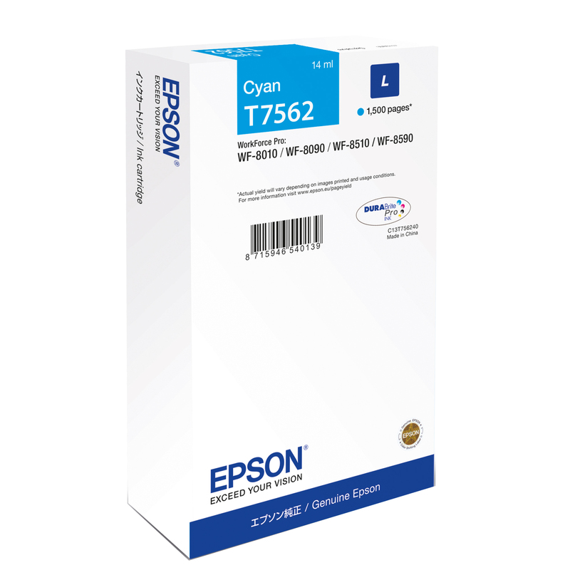 TANICA INCHIOSTRO A PIGMENTI CIANO EPSON DURABRITE ULTRA, L WF-8xxx Series
