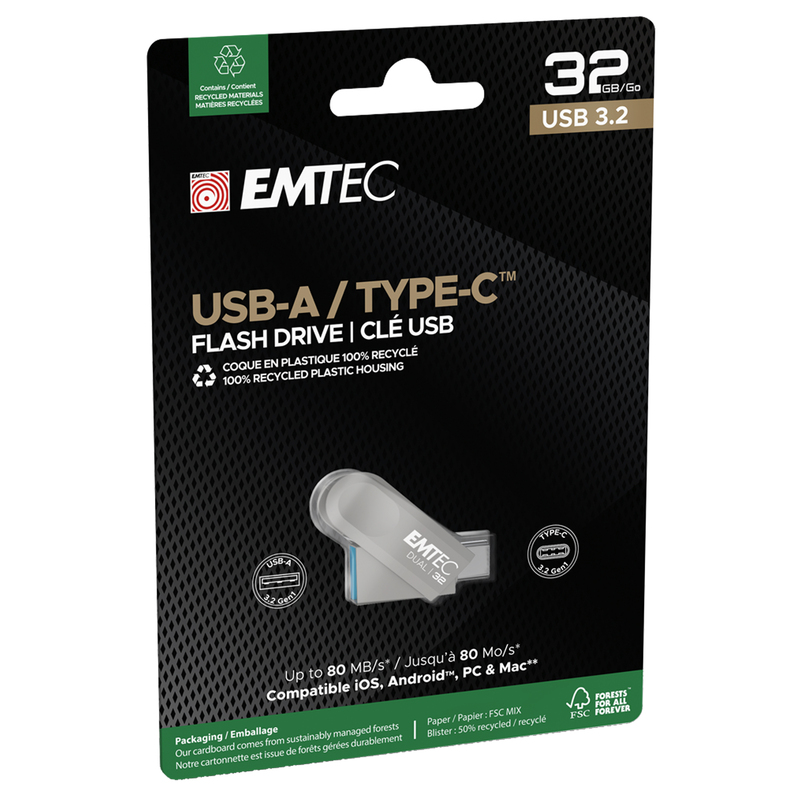 Emtec Memoria Dual USB3.2 to Type-C  D280 32GB
