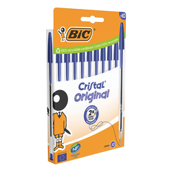 Scatola 10 penne sfera Cristal Original punta 1,0mm blu Bic