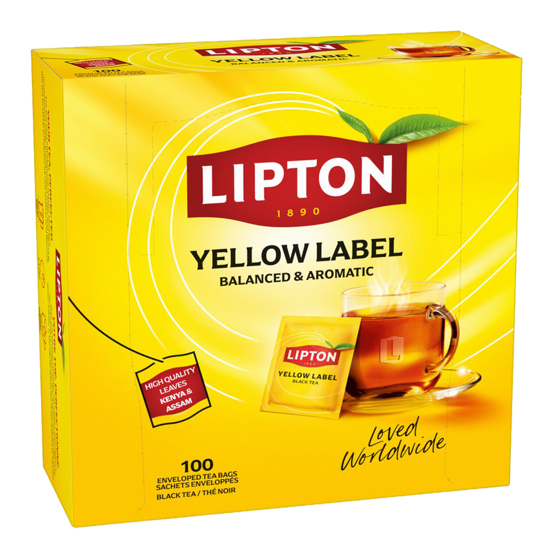 Confezione 100 filtri TE' nero Yellow Label Lipton