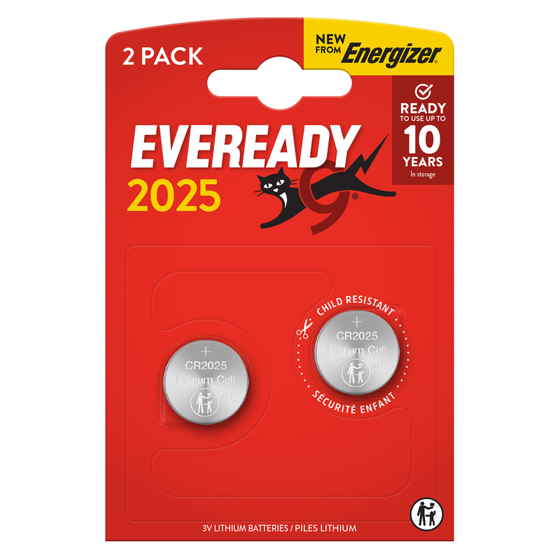 BLISTER 2 MICROPILE A PASTIGLIA CR2025 LITIO 3V ENERGIZER