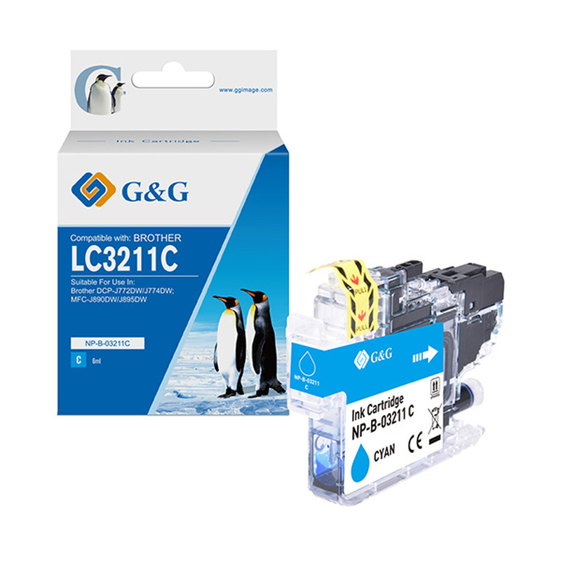 Cartuccia ink compatibile GG Ciano per Brother DCP-J772DW/J774DW-MFC-J890DW
