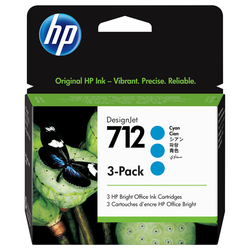 Confezione da 3 cartucce HP di inchiostro ciano DesignJet HP 712 da 29 ml