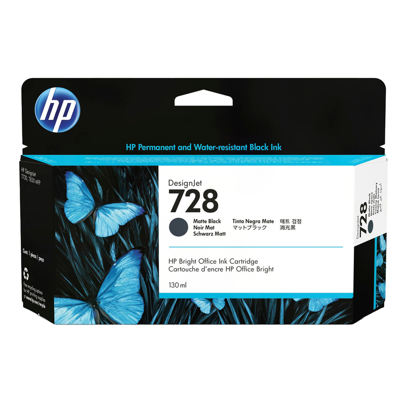 Hp Cartuccia inchiostro nero opaco DesignJet 728 da 130 ml
