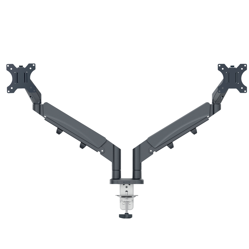 Braccio salvaspazio per monitor doppio grigio scuro Leitz