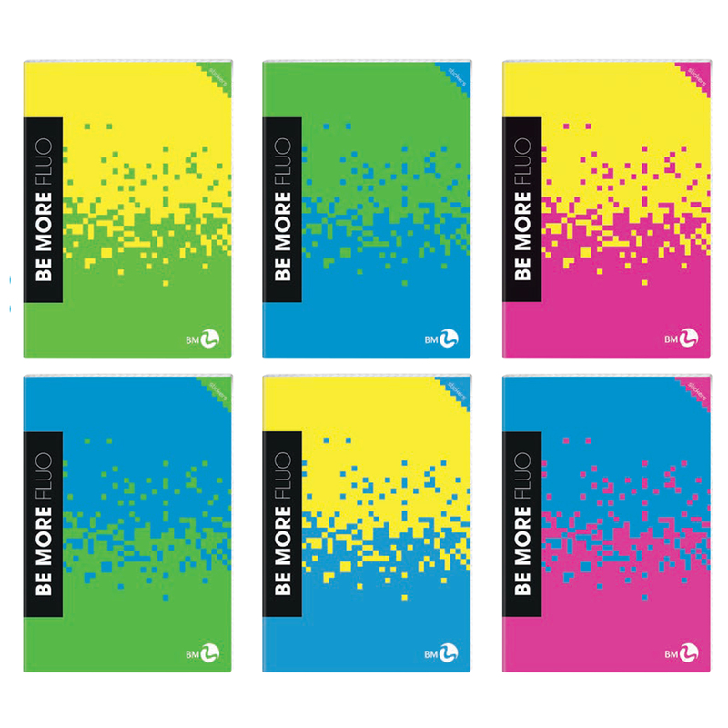 Maxiquaderno alta fogliazione A4 48fg+2 100gr 4mm Be More Fluo BM