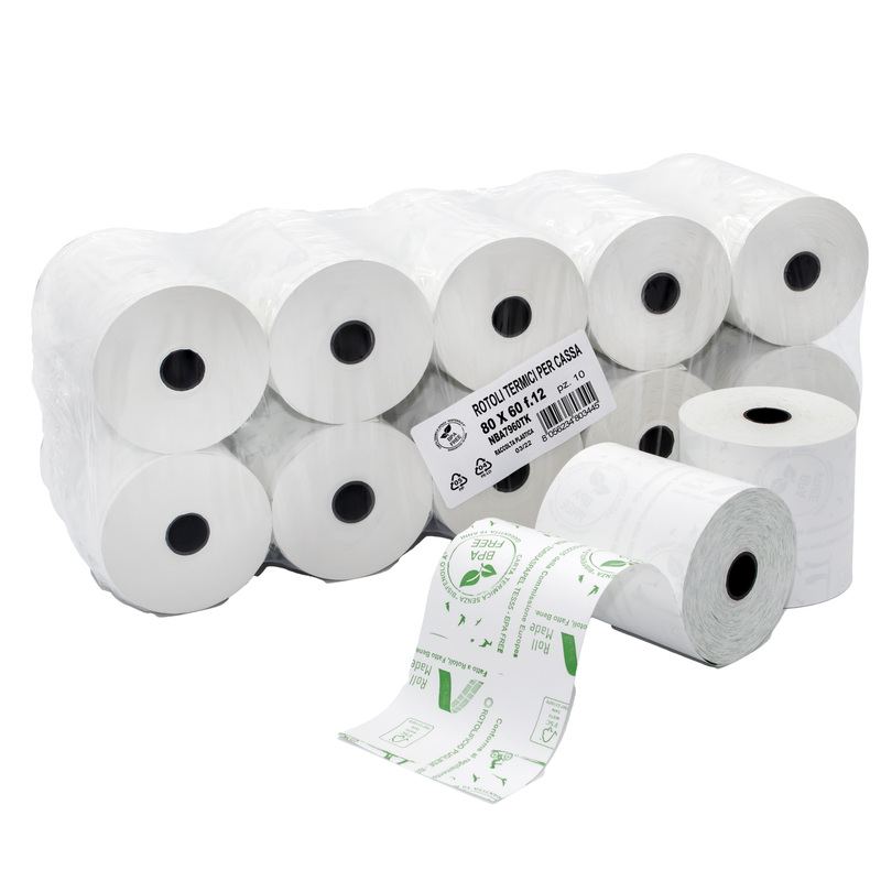Blister 10 rotoli RC carta termica BPA free 48gr 79mm x 60mt Desterno 64mm