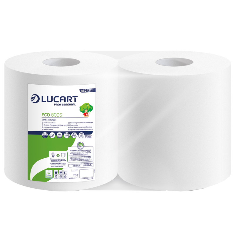Bobina Asciugatutto 800 strappi / 192m microgoffrata Eco 800S Lucart