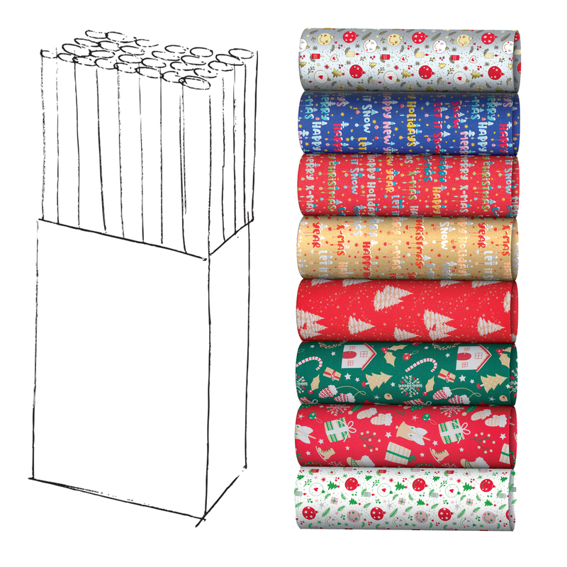 Rotolo ecocarta fantasie natale 70X200cm Rex Sadoch