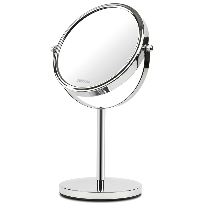 Specchio per trucco c/ingrandimento x3 D specchio 15,5 x H32cm grigio Girmi