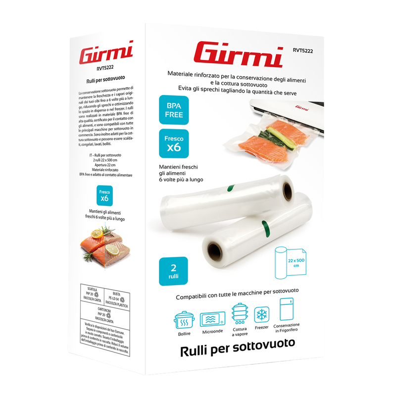 Conf. 2 Rulli per sottovuoto 22x500cm Girmi (delist)