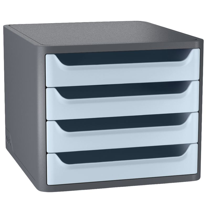 Cassettiera 4 cassetti 1400 F grigio-azzurro chiaro First by Cep