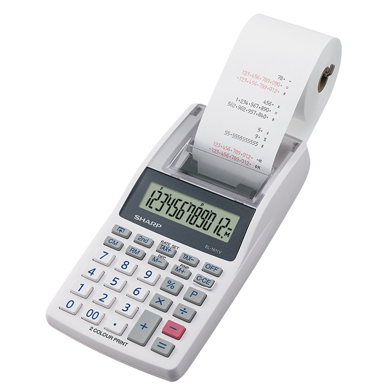 MINI CALCOLATRICE SCRIVENTE EL 1611V SHARP 12CIFRE