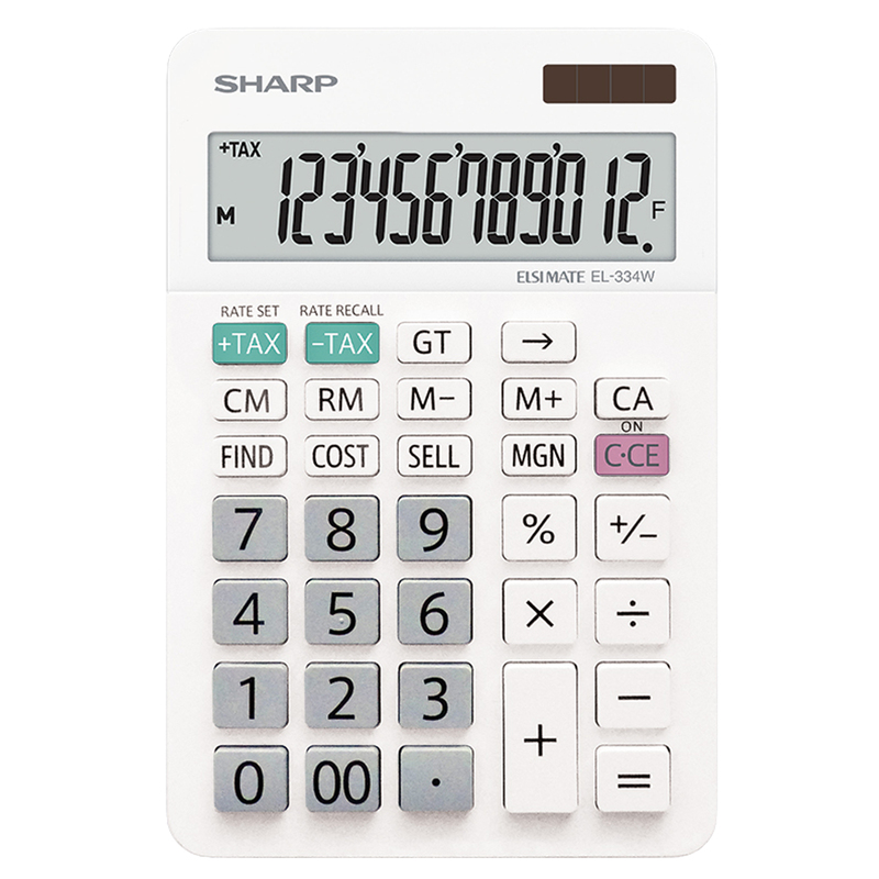 Sharp Calcolatrice da Tavolo EL-334W 12 cifre con cavalletto