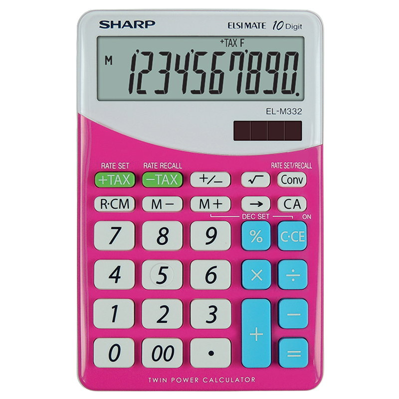 CALCOLATRICE EL M332B 10 CIFRE DA TAVOLO SHARP COLORE ROSA