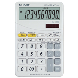 CALCOLATRICE EL M332B 10 CIFRE DA TAVOLO SHARP COLORE BIANCO