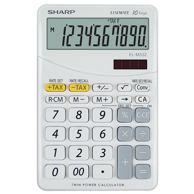 CALCOLATRICE EL M332B 10 CIFRE DA TAVOLO SHARP COLORE BIANCO