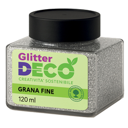Glitter Bio grana fine flacone 120ml argento Deco