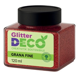 Glitter Bio grana fine flacone 120ml rosso Deco