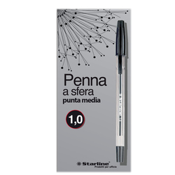 SCATOLA 50 PENNA SFERA NERO P.MEDIA 1.0MM STARLINE