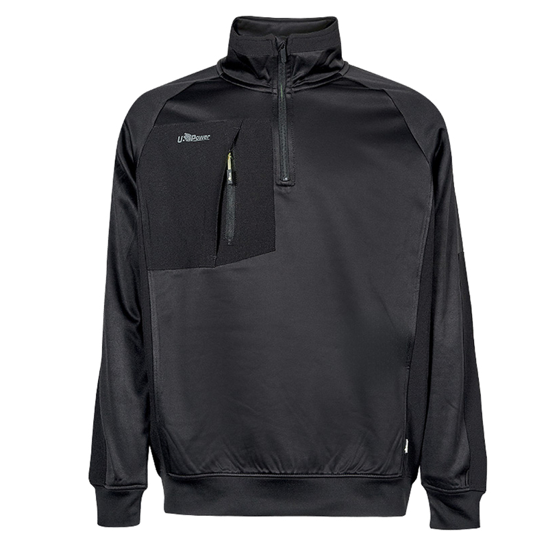 Felpa mezza zip Leeds tg XL nero U-Power