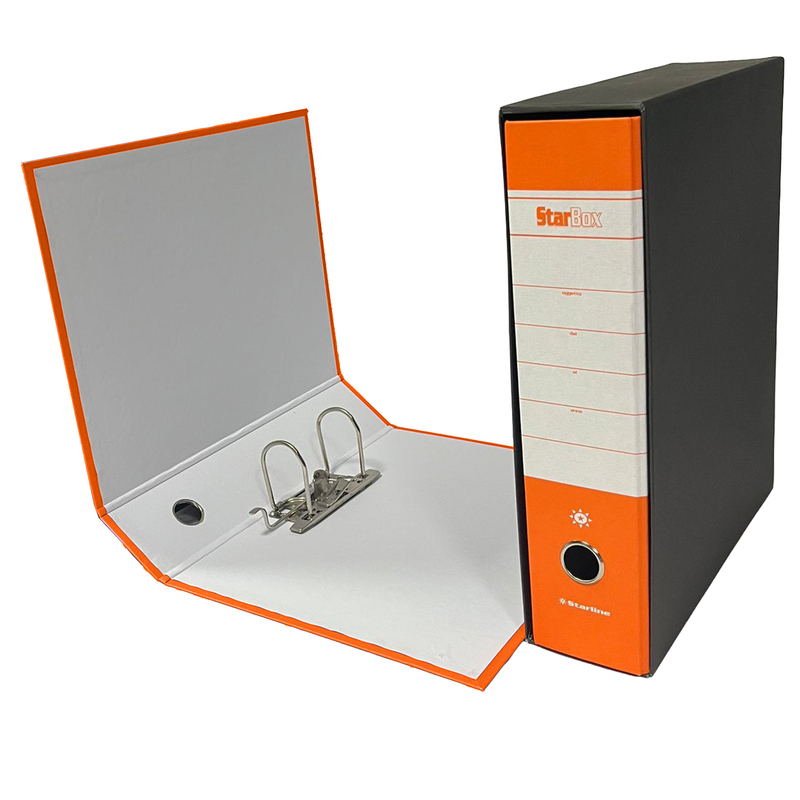 Registratore STARBOX f.to protocollo dorso 8cm arancio STARLINE