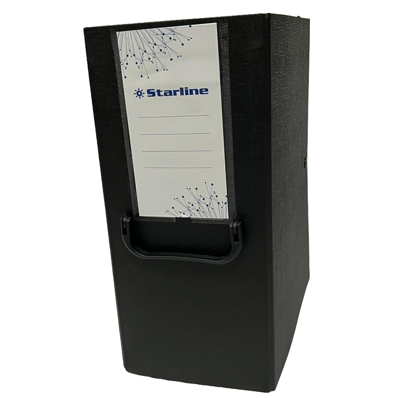 Scatola archivio c/maniglia nero dorso 16cm Starline