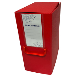 Scatola archivio c/maniglia rosso dorso 20cm Starline