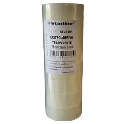 TORRE 8 ROTOLI NASTRO ADESIVO 19MMX33MT TRASPARENTE STARLINE