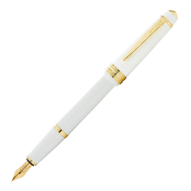 Penna stilografica Bailey Light punta M fusto bianco/oro Cross